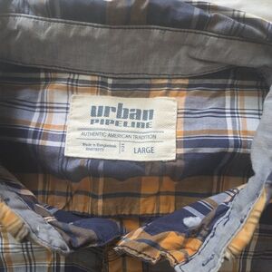 Urban Pipeline Navy and Orange Plaid Shirt